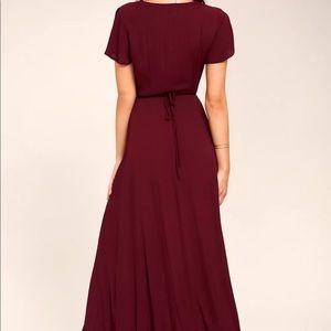 heart of marigold burgundy wrap maxi dress